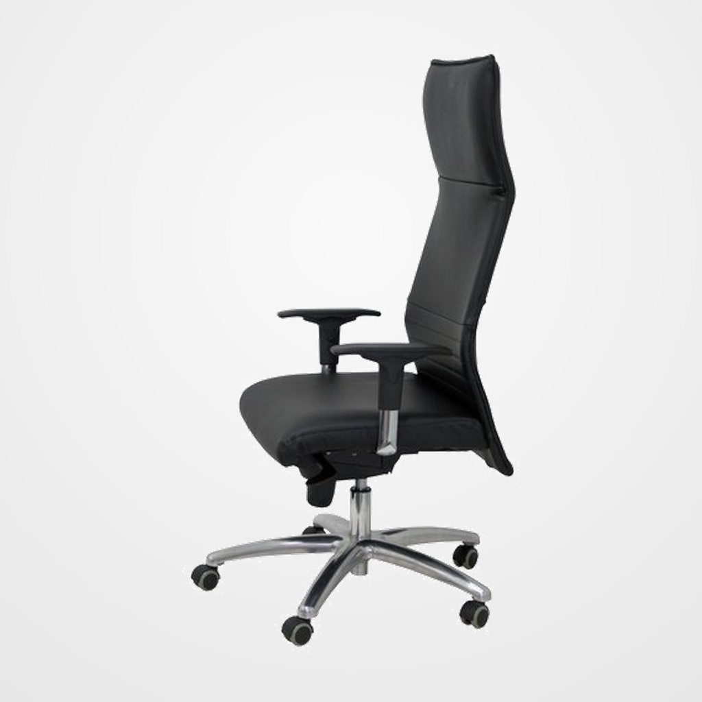 SILLON PIQUERAS Y CRESPO ALBACETE XL DIRECCION HASTA 160 Kg MECANISMO SINCRO BRAZOS REGULABLES EN ALTURA CON ESPUMA VISCOELASTICA ASIENTO A MEDIDA TAPIZADO SIMILPIEL NEGRO