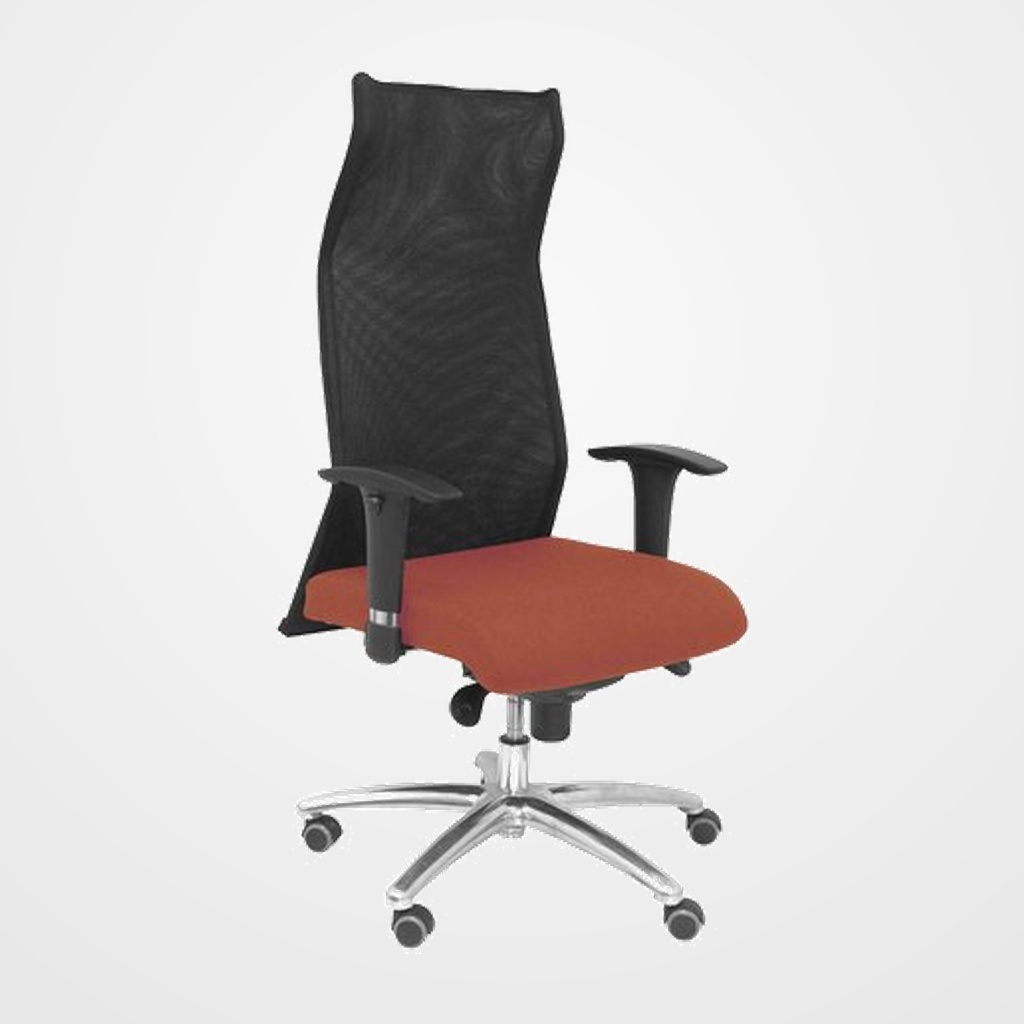 SILLON PIQUERAS Y CRESPO SAHUCO DIRECCION USO INTENSIVO (8H) BRAZOS REGULABLES MECANISMO SINCRO RESPALDO MALLA TRANSPIRABLE Y ASIENTO TAPIZADO BALI MARRON