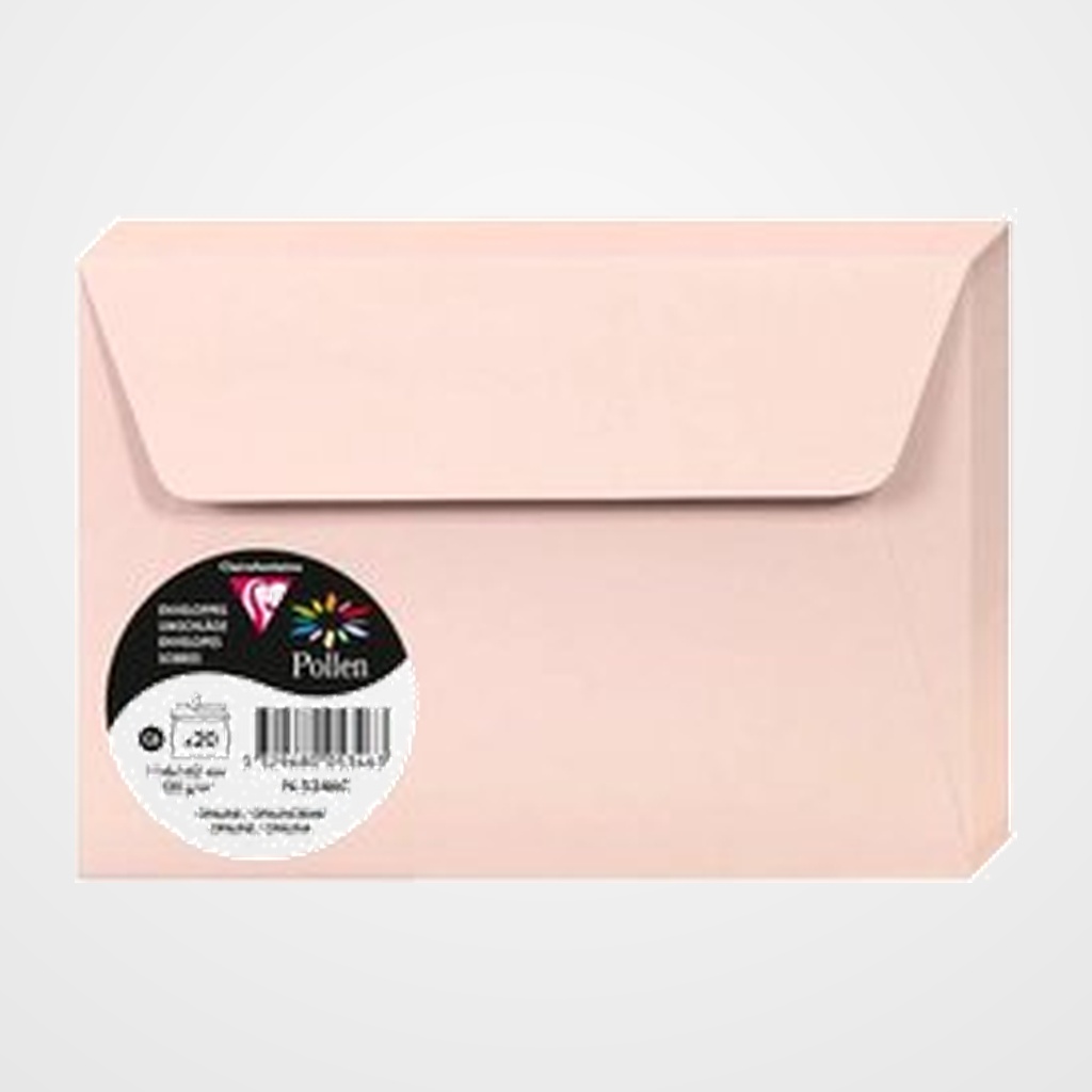 SOBRE CLAIREFONTAINE POLLEN 114x162 120g OPALINA PAQUETE DE 20