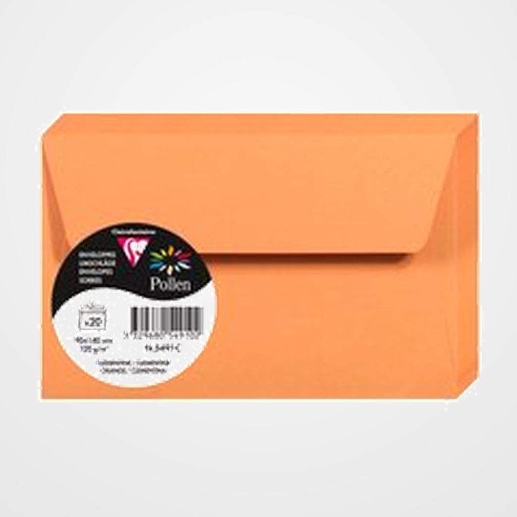 SOBRE CLAIREFONTAINE POLLEN 90x140 120g CLEMENTINA PAQUETE DE 20