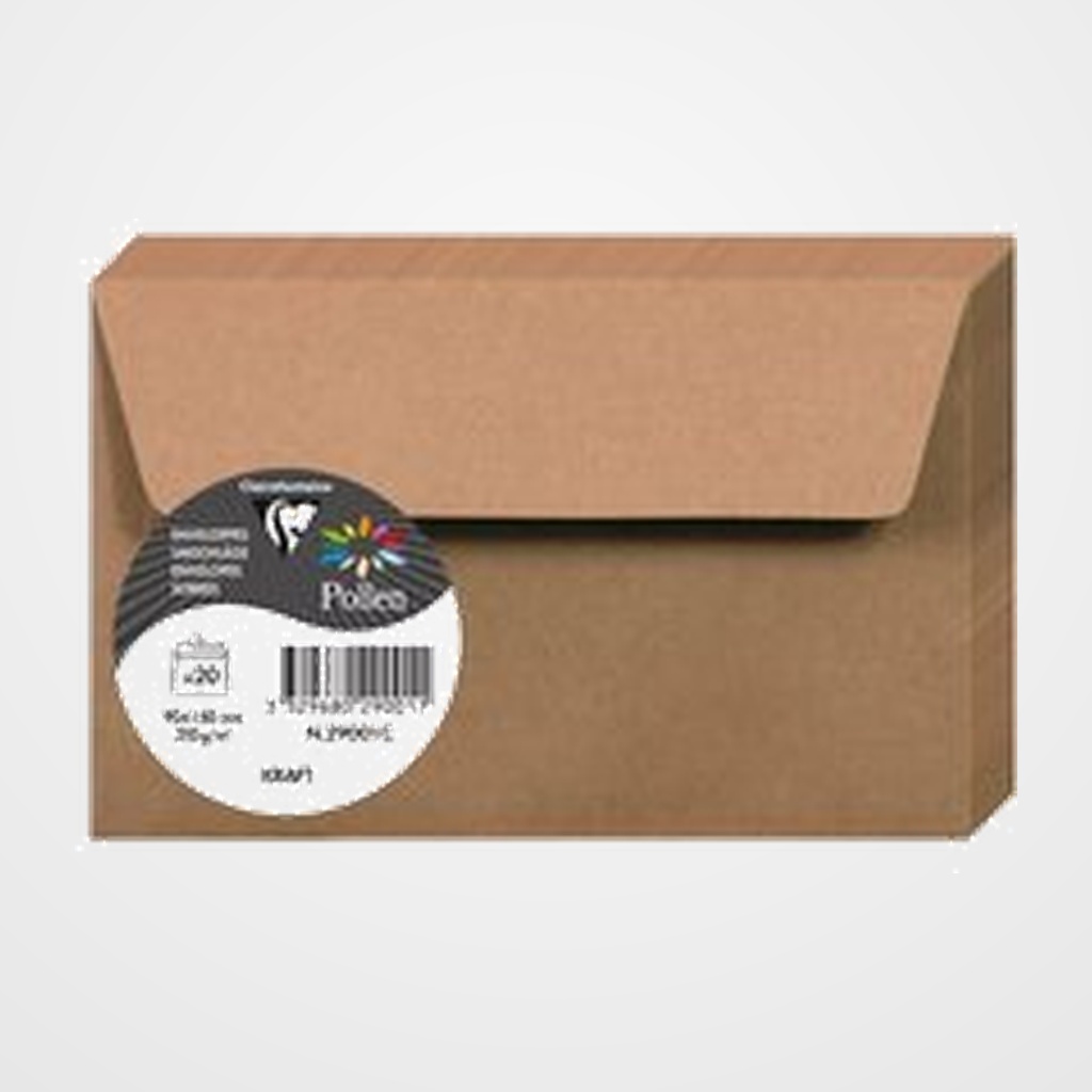 SOBRE CLAIREFONTAINE POLLEN 90x140 120g KRAFT PAQUETE DE 20