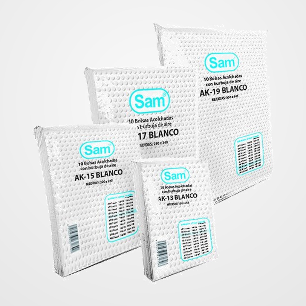 SOBRE-BOLSA BURBUJA Nº19 (Ref. 9) 300x445 BLANCO PAQUETE de 10