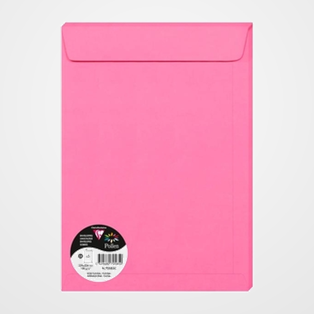 SOBRE-BOLSA CLAIREFONTAINE POLLEN 229x324 120g FUCSIA PAQUETE de 5