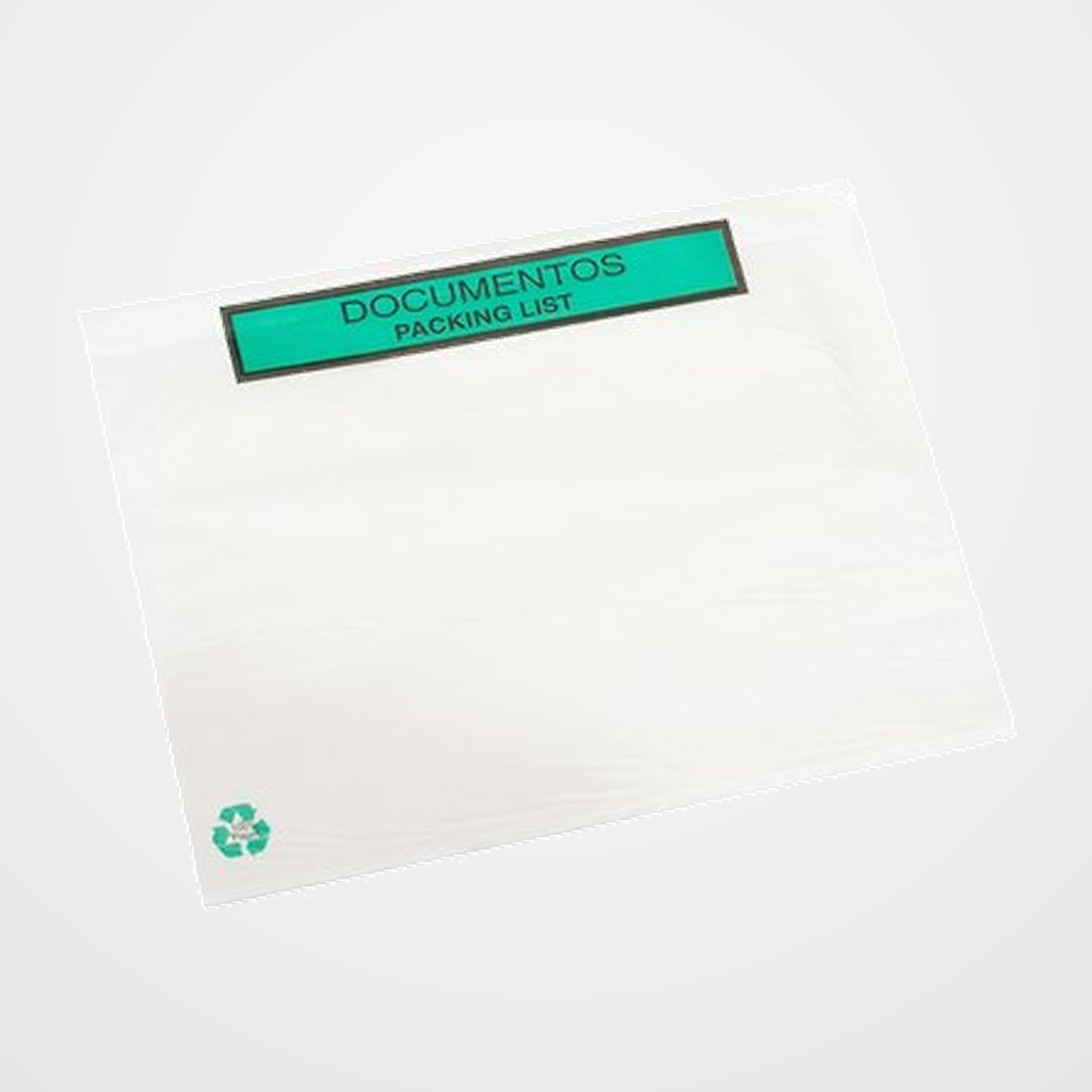 SOBRES ADHESIVOS PACKING-LIST 100% PAPEL RECICLADO 175x135 (ext.) IMPRESOS CAJA de 1000