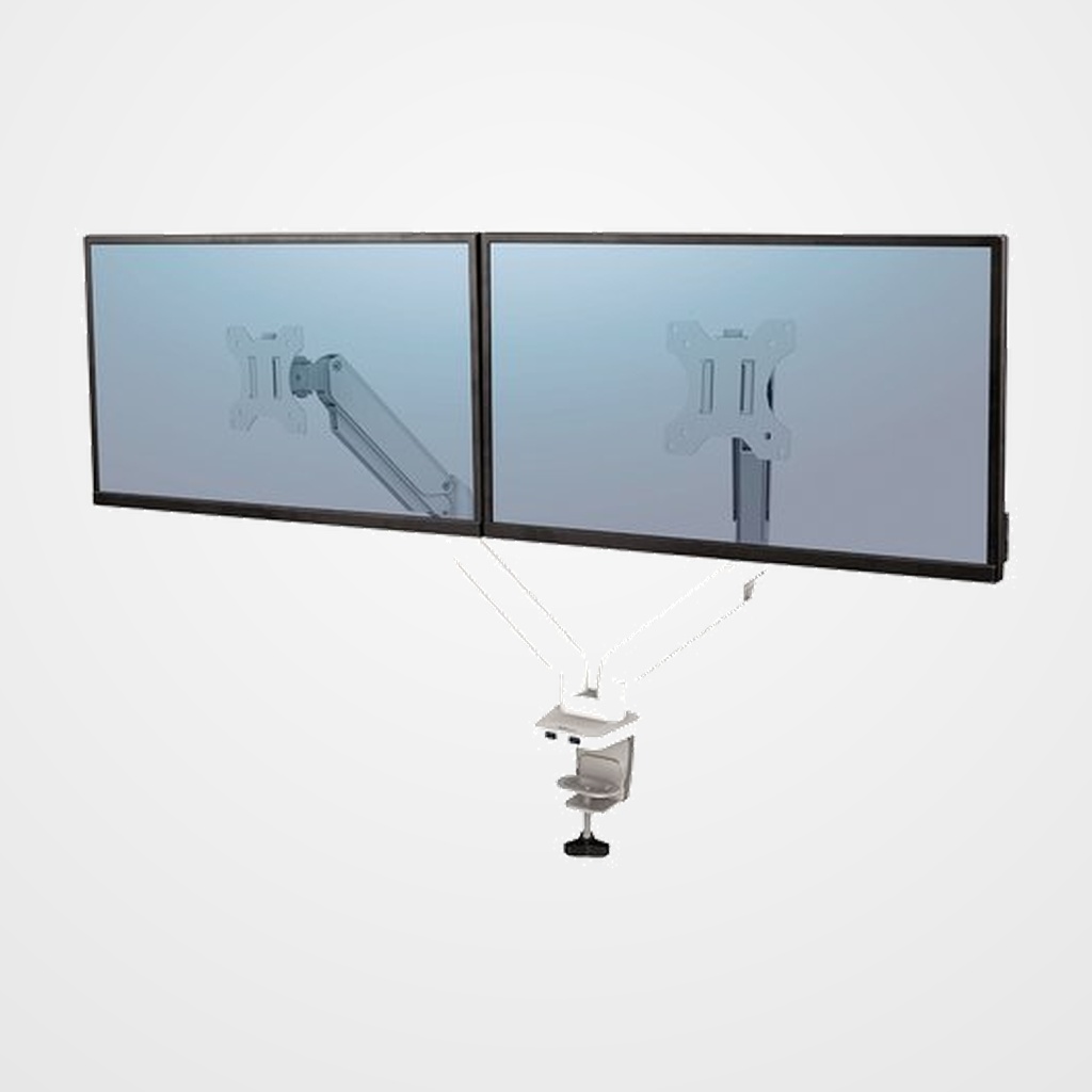 SOPORTE BRAZO MONITOR FELLOWES DOBLE PLATINUM SERIES BLANCO
