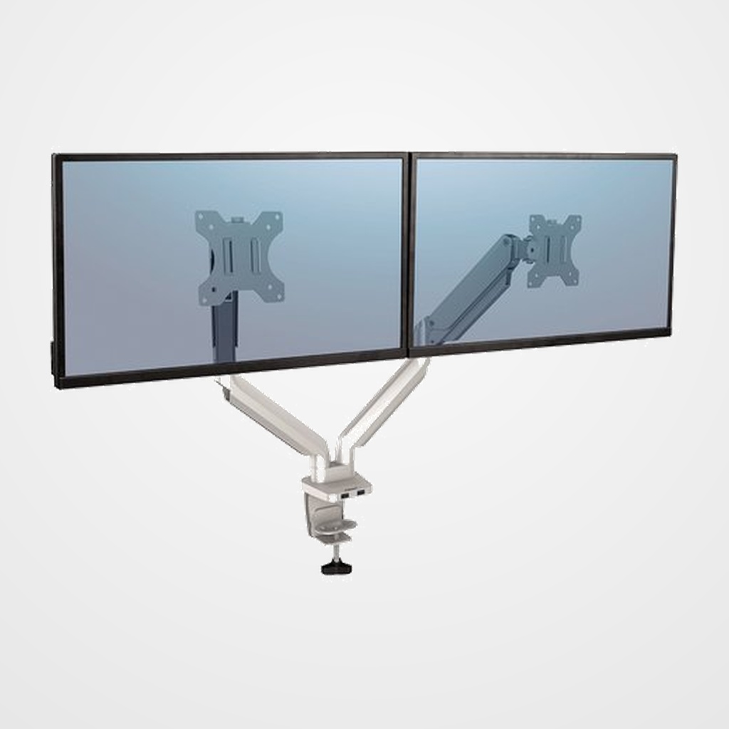 [42101283] SOPORTE BRAZO MONITOR FELLOWES DOBLE PLATINUM SERIES PLATA