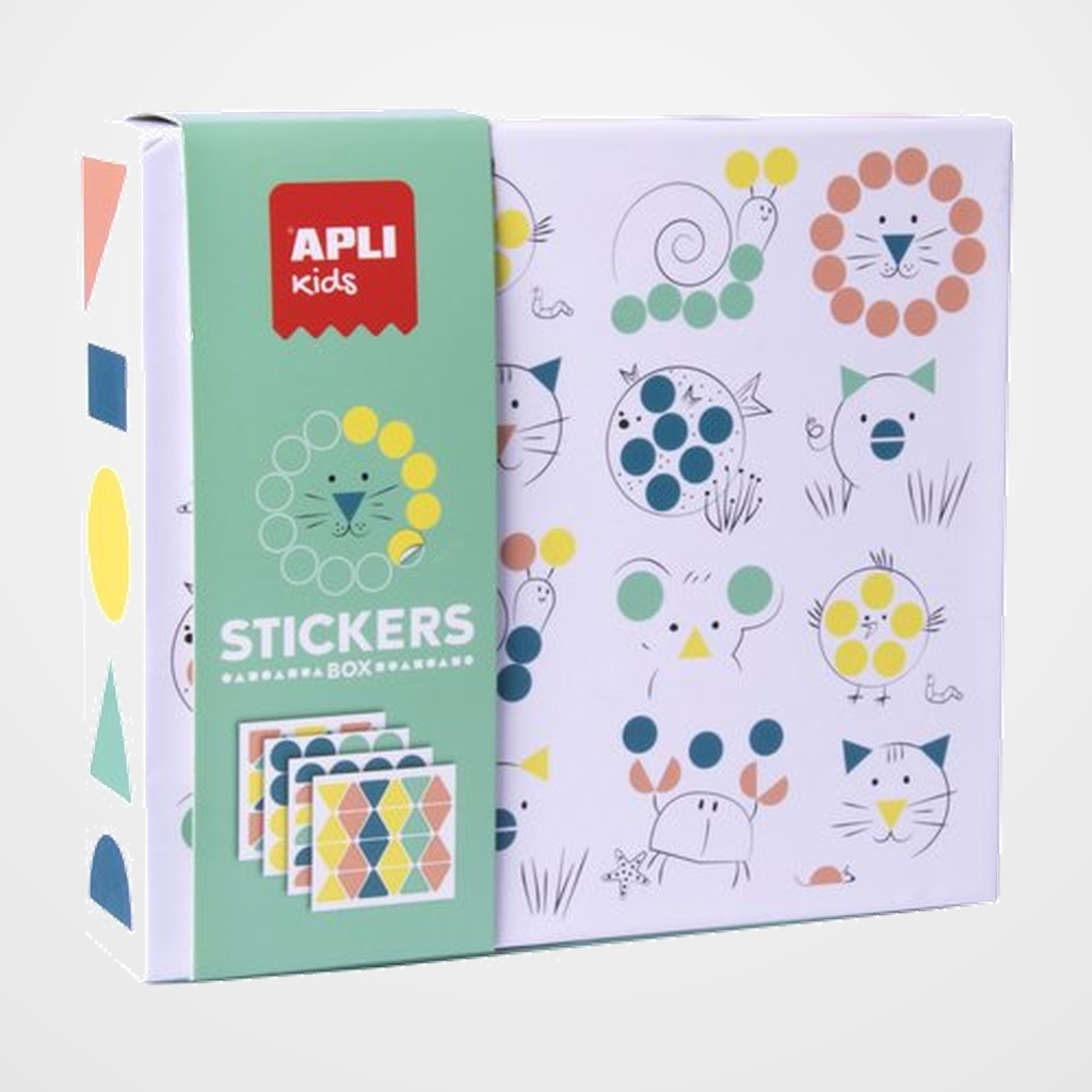 STICKERS GAME RS APLI KIDS CAJA CARTON ANIMALES GEOMETRICOS