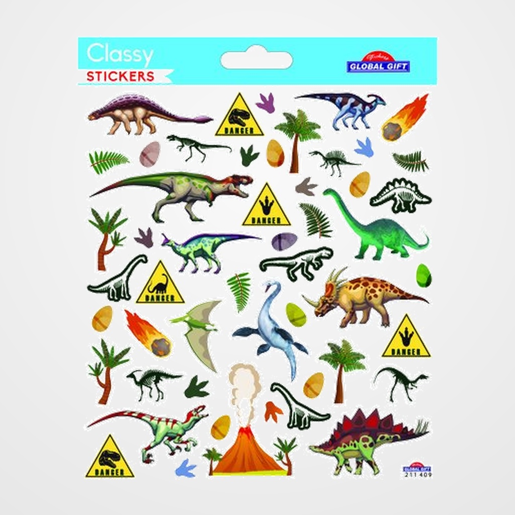 STICKERS GRUPO GLOBAL GIFT BOLSA 1h CLASSY DINOSAURIOS