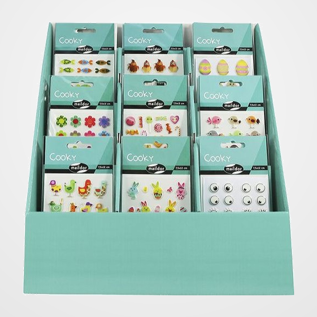 STICKERS MAILDOR COOKY PASCUA EXPOSITOR DE 90