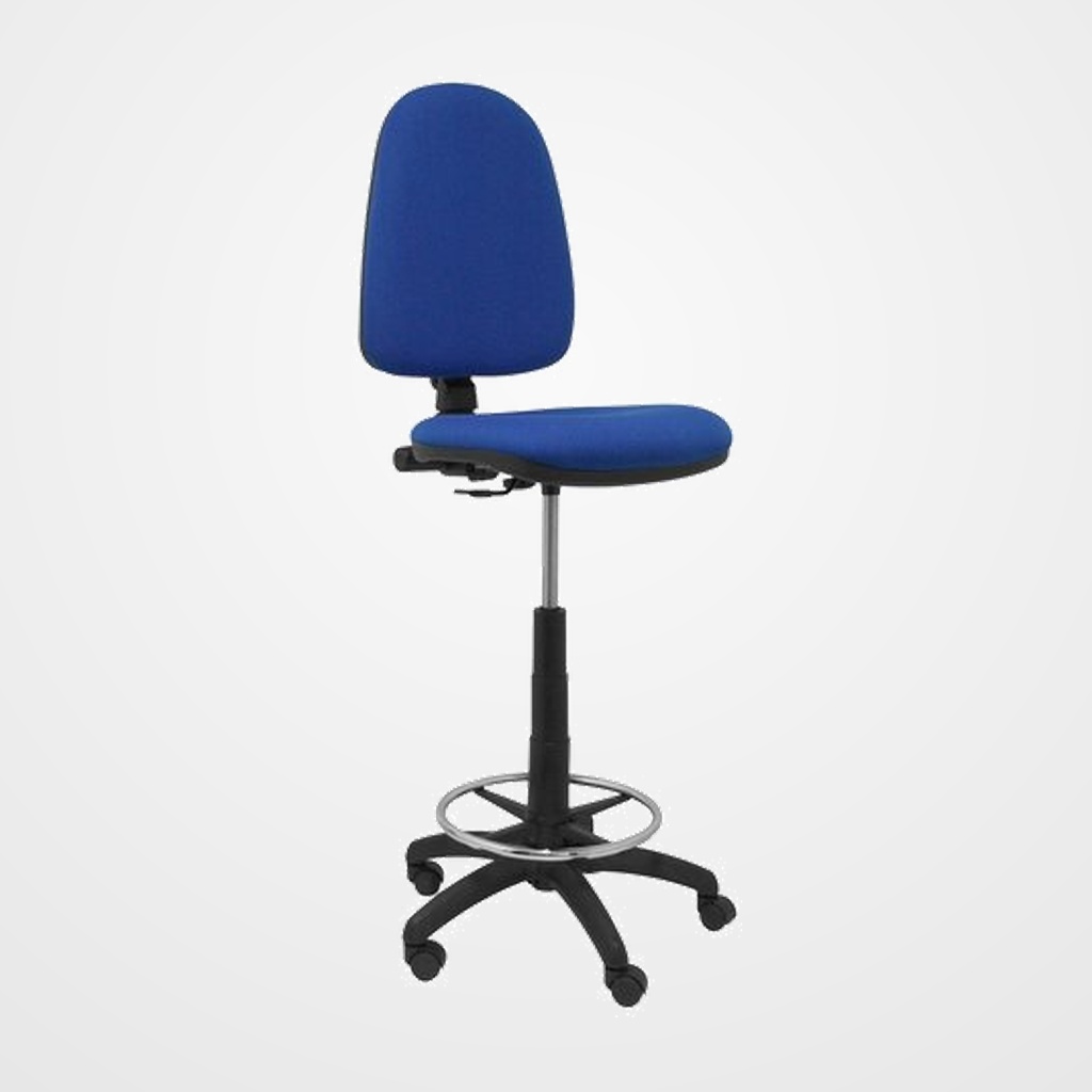 TABURETE PIQUERAS Y CRESPO AYNA ERGONOMICO MECANISMO DE CONTACTO PERMANENTE REGULABLE EN ALTURA Y ARO REPOSAPIES ASIENTO Y RESPALDO TAPIZADOS BALI AZUL