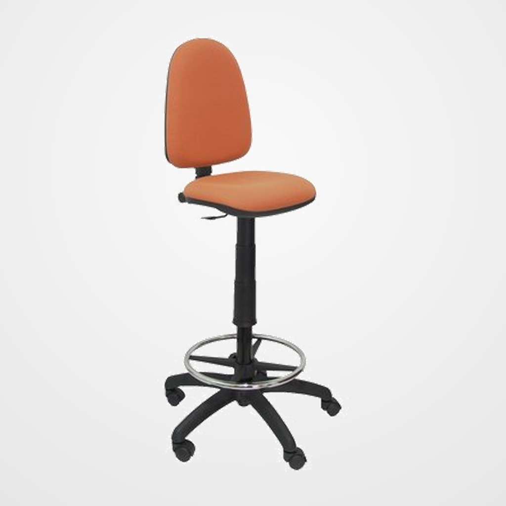 TABURETE PIQUERAS Y CRESPO AYNA ERGONOMICO MECANISMO DE CONTACTO PERMANENTE REGULABLE EN ALTURA Y ARO REPOSAPIES ASIENTO Y RESPALDO TAPIZADOS BALI MARRON
