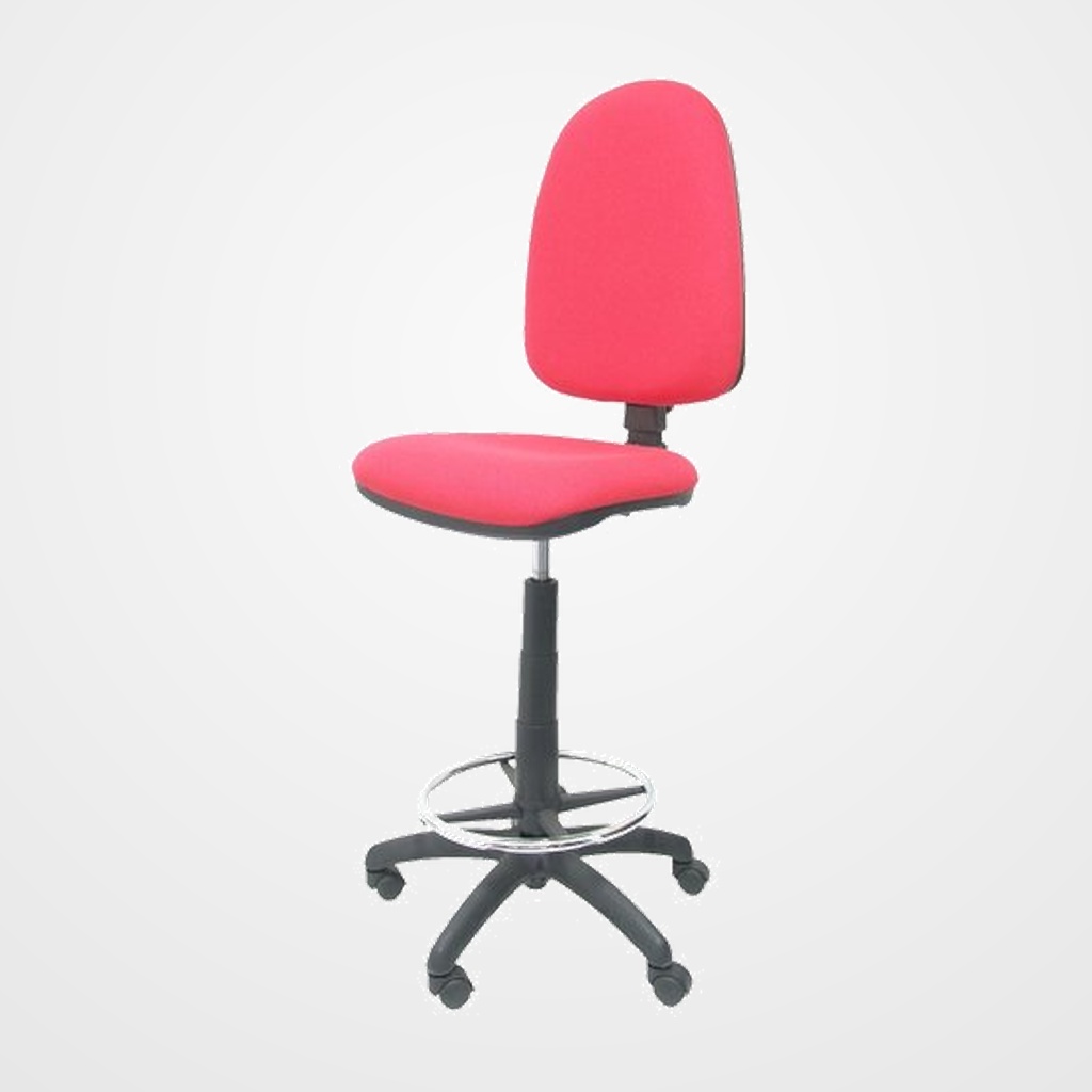 TABURETE PIQUERAS Y CRESPO AYNA ERGONOMICO MECANISMO DE CONTACTO PERMANENTE REGULABLE EN ALTURA Y ARO REPOSAPIES ASIENTO Y RESPALDO TAPIZADOS BALI ROJO