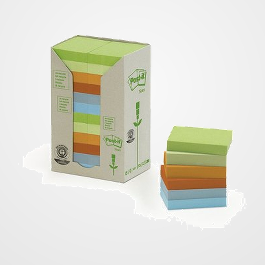 TACO NOTAS POST-IT RECICLADOS ARCOIRIS 653/1RPT TORRE 24 BLOCS 100 HJS