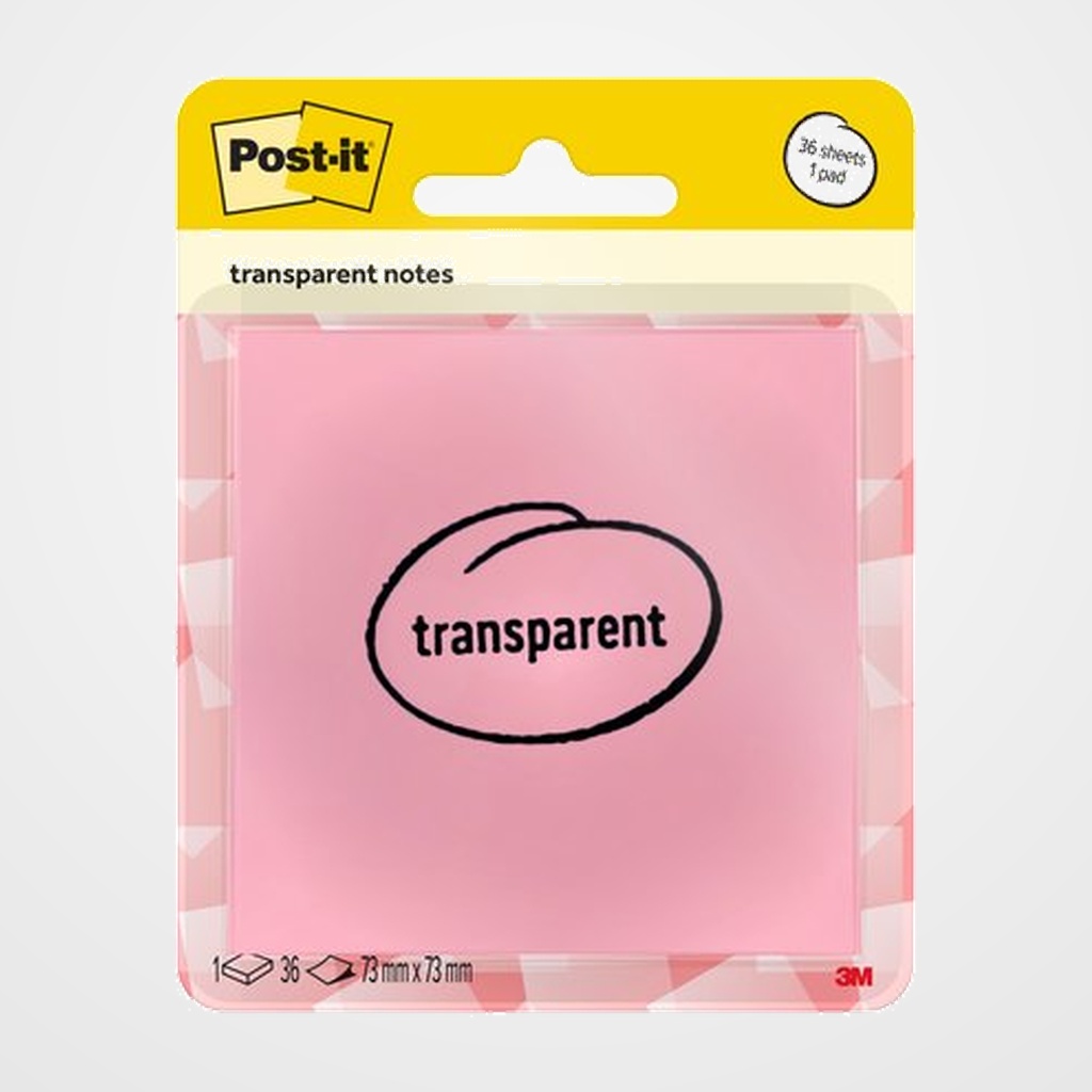 TACO NOTAS POST-IT 600-1TRSPO TRASLUCIDAS 73x73 NARANJA PASTEL BLISTER de 1