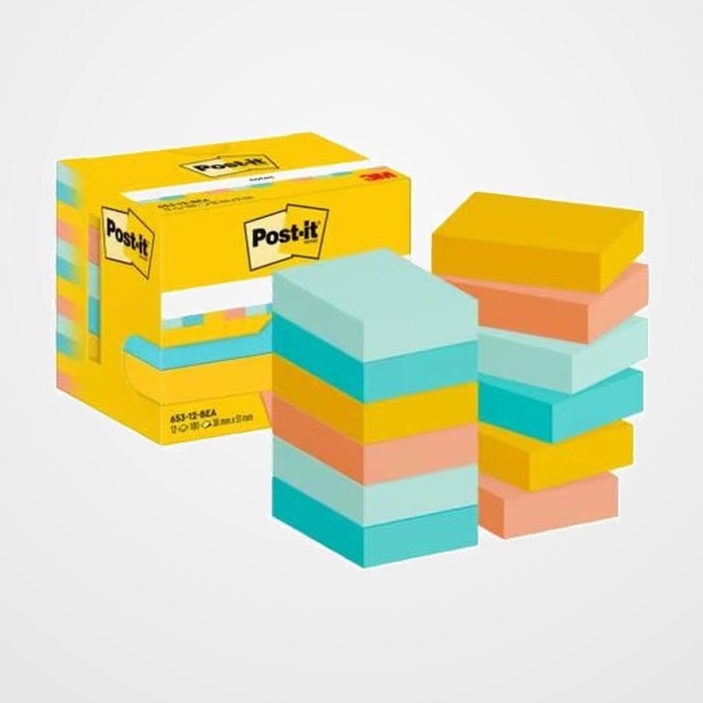 TACO NOTAS POST-IT 653 BEACHSIDE 38x51 (PACK DE 12)