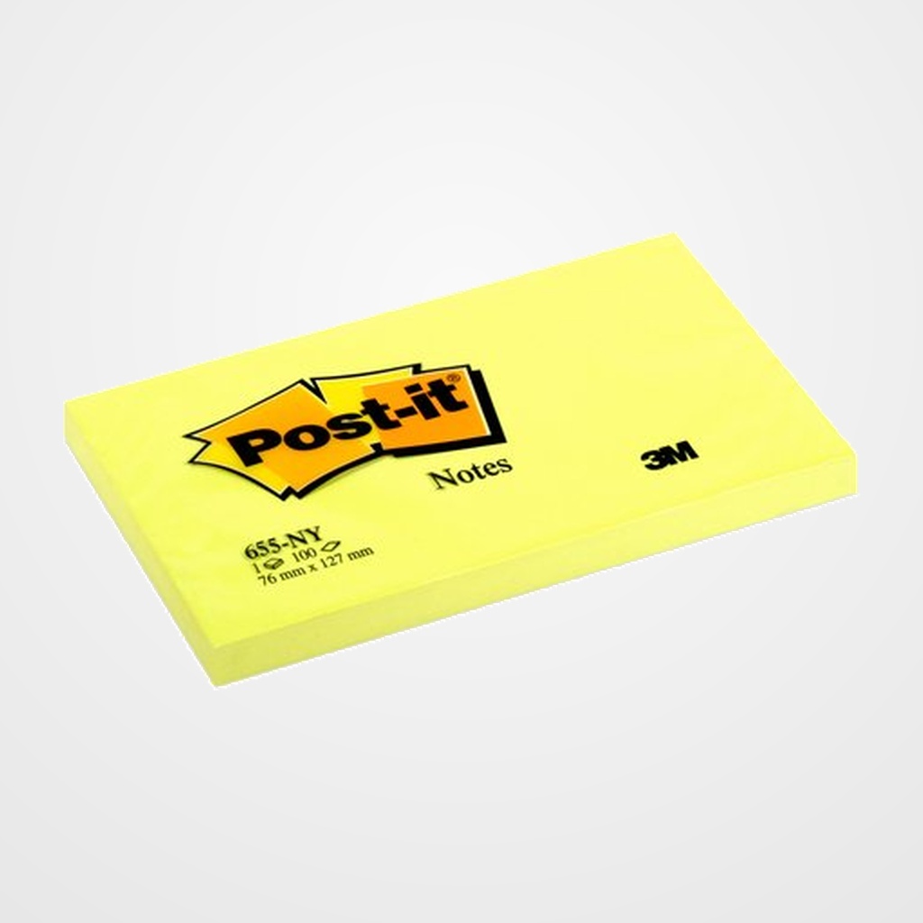 TACO NOTAS POST-IT 655 AMARILLO NEON 76X127