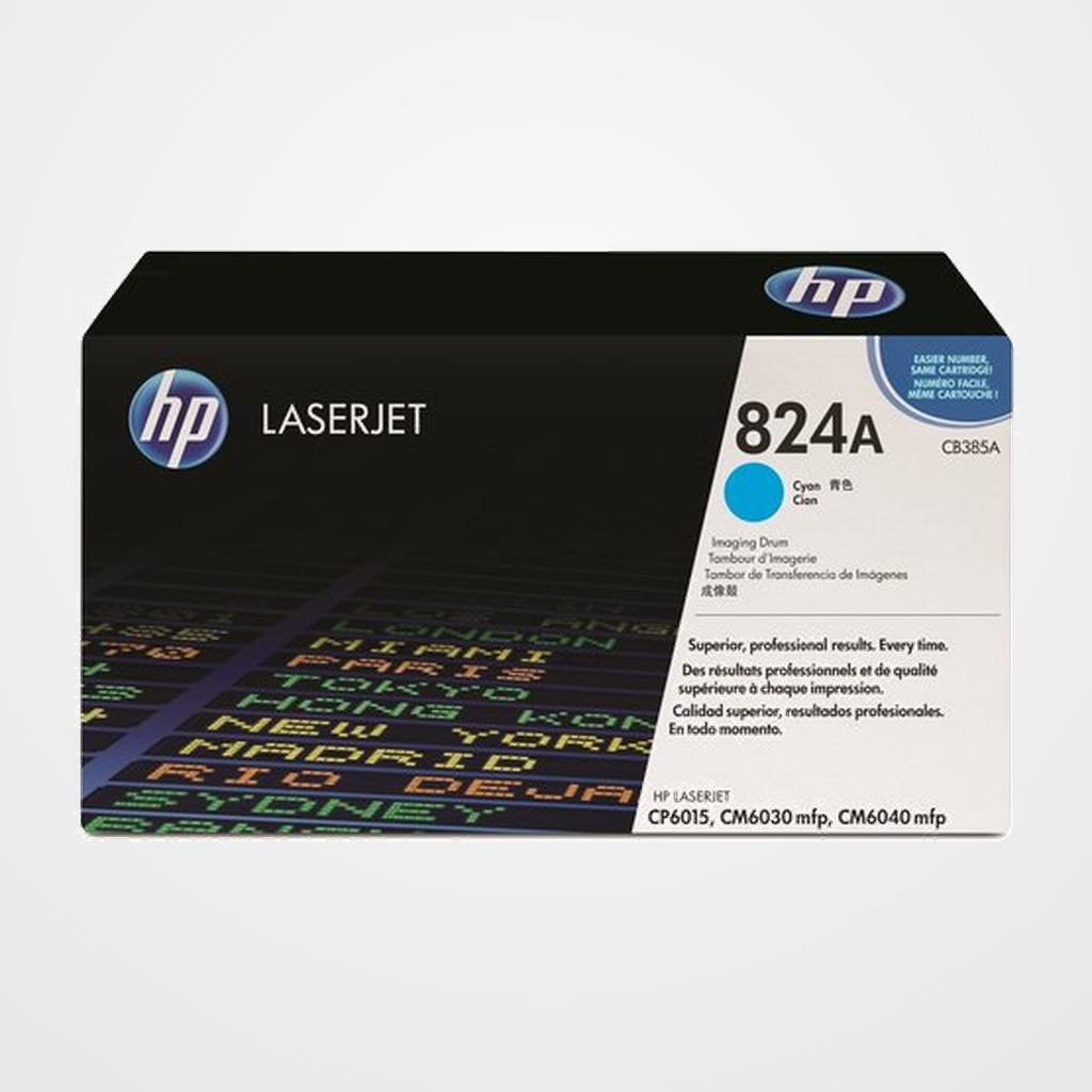 TAMBOR HP CB385A Nº824A LASERJET COLOR CP6015/CM6030MFP/CM6040MFP CIAN 23.000 PÁG.