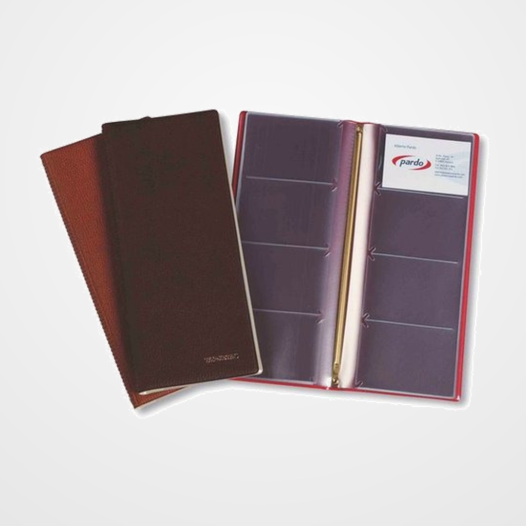 TARJETERO lomo soldado PARDO PVC EXTRA 2/3 20 fundas 160 tarjetas NEGRO