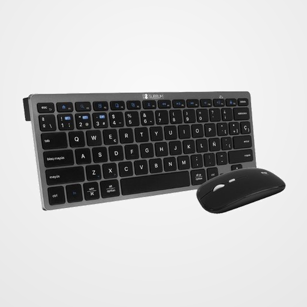 TECLADO Y RATON SUBBLIM MULTIDISPOSITIVO COMPACTO BLUETOOTH GRIS/NEGRO