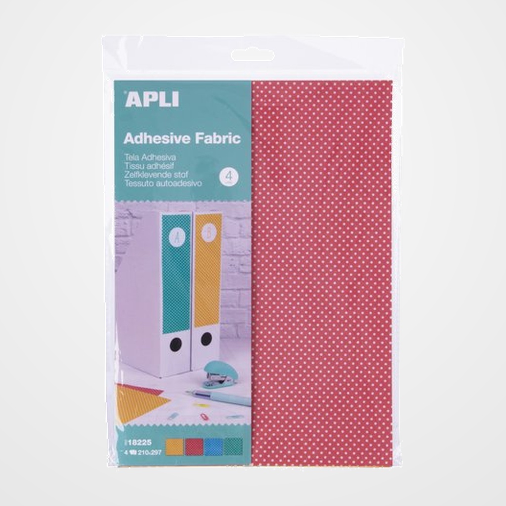 TELA ADHESIVA APLI A4 TOPOS 4 SURTIDOS