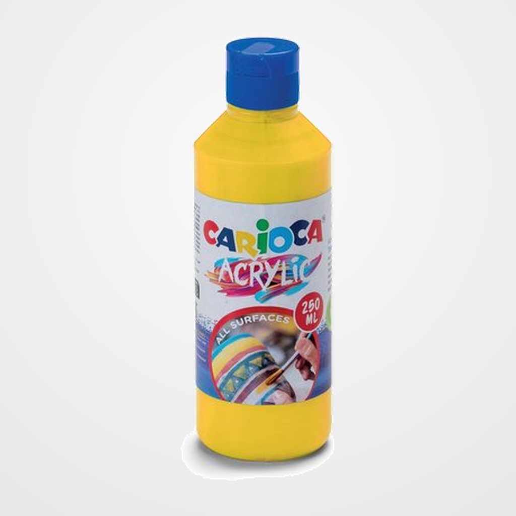 TEMPERA CARIOCA ACRILYC LIQUIDA 250 ml (botella) AMARILLO PRIMARIO