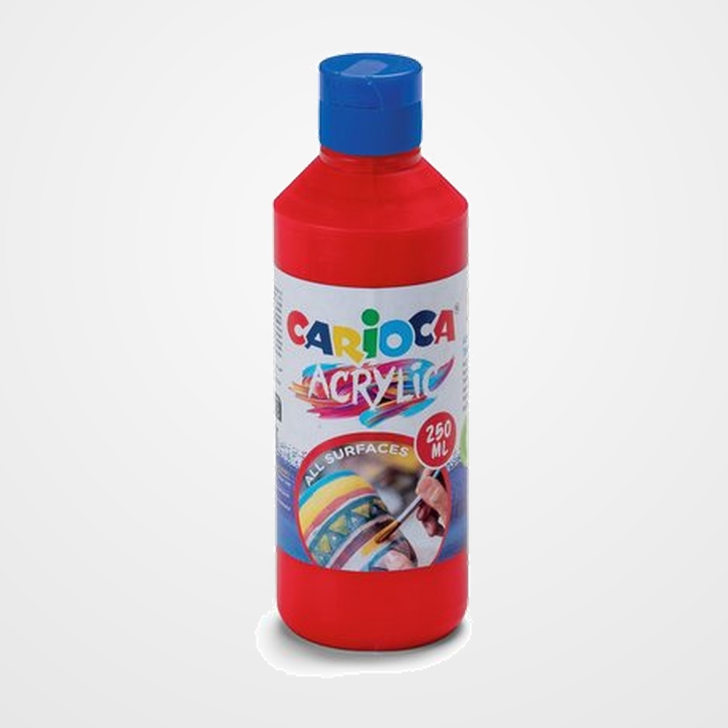 TEMPERA CARIOCA ACRILYC LIQUIDA 250 ml (botella) ROJO