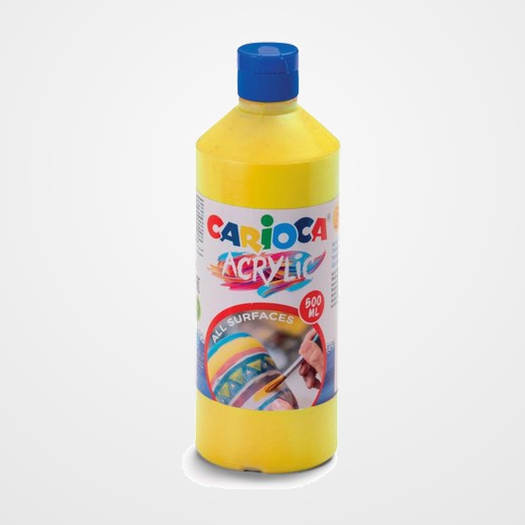 TEMPERA CARIOCA ACRILYC LIQUIDA 500 ml (botella) AMARILLO PRIMARIO