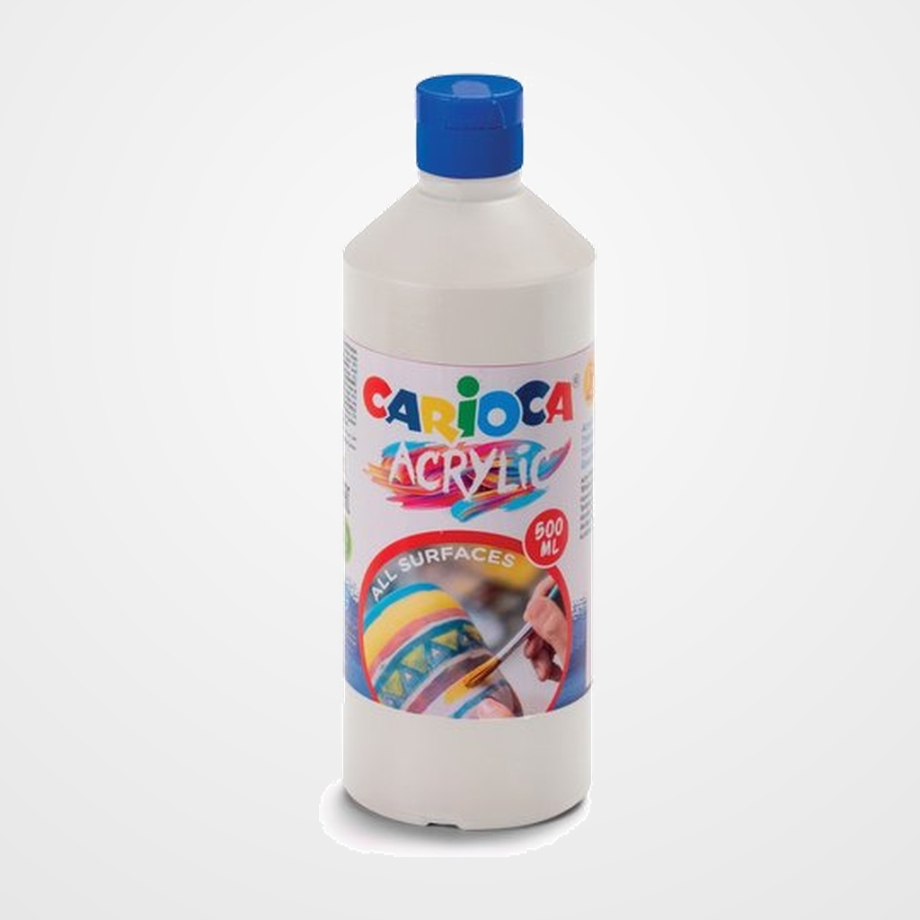 TEMPERA CARIOCA ACRILYC LIQUIDA 500 ml (botella) BLANCO