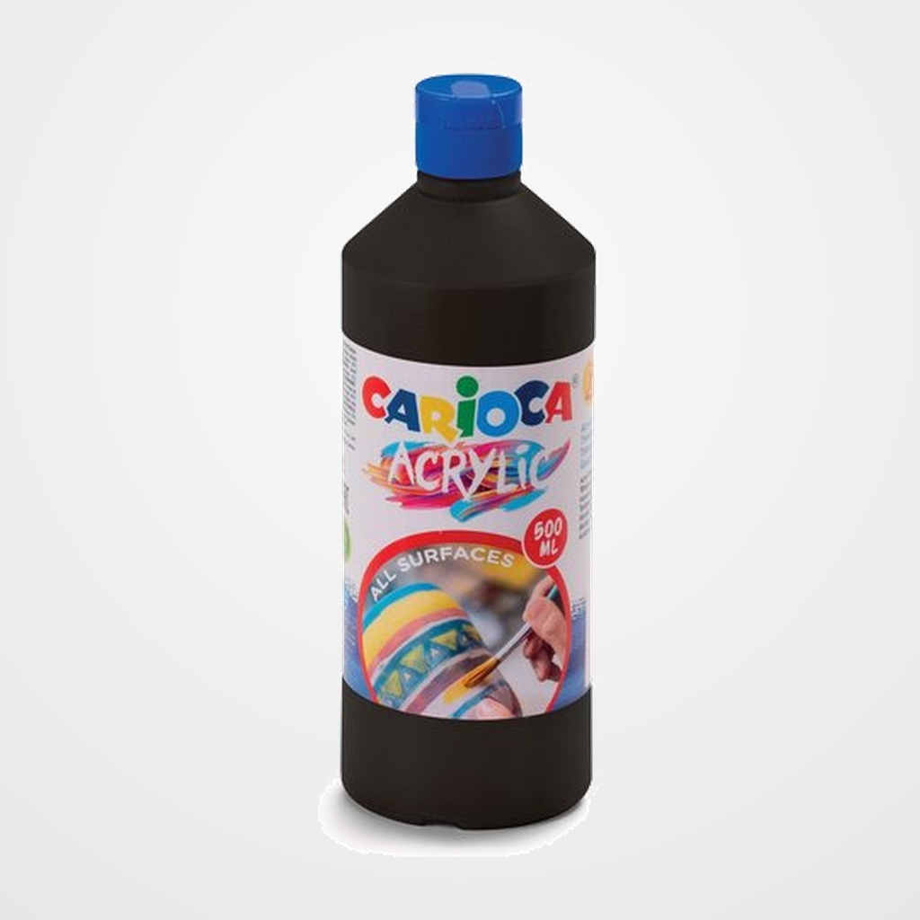 TEMPERA CARIOCA ACRILYC LIQUIDA 500 ml (botella) NEGRO