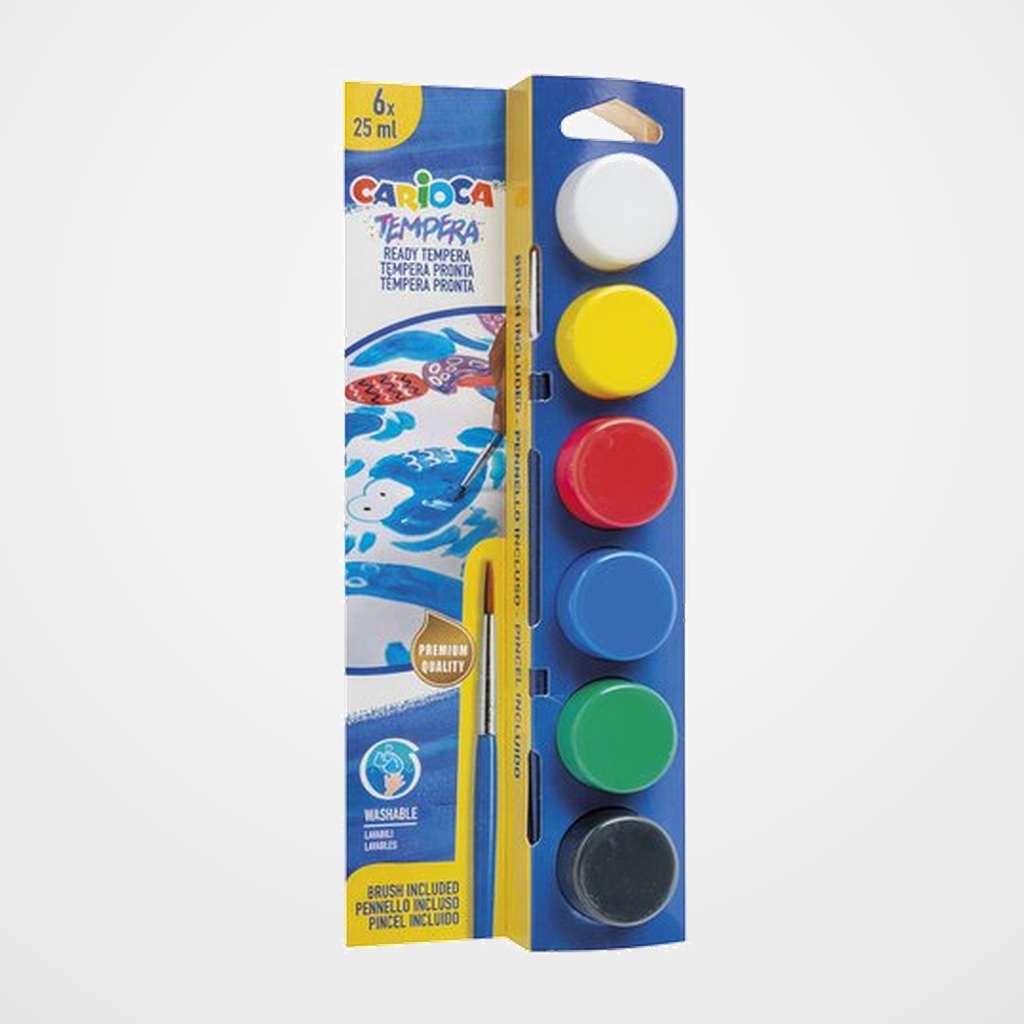 TEMPERA CARIOCA 25ml (bote)  ESTUCHE de 6