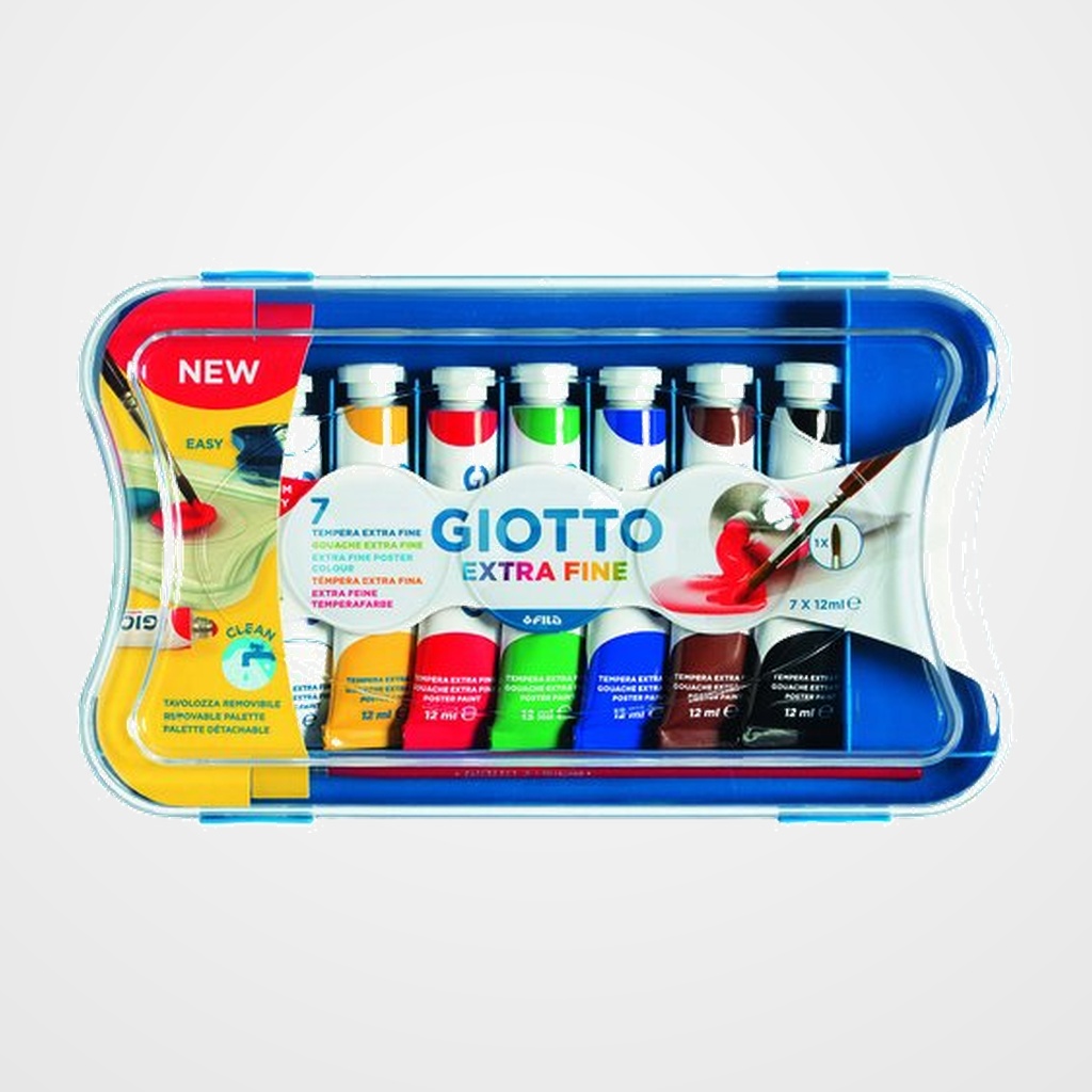TEMPERA GIOTTO 12 ml (tubo) ESTUCHE de  7
