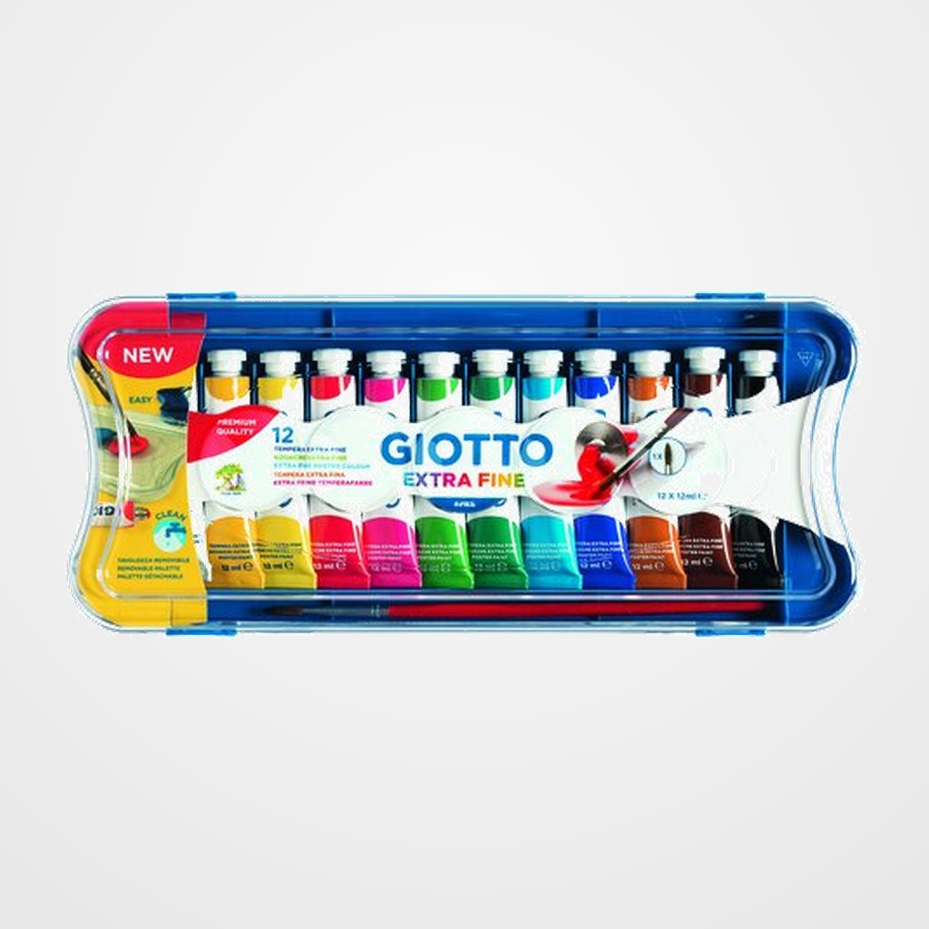 TEMPERA GIOTTO 12 ml (tubo) ESTUCHE de 12
