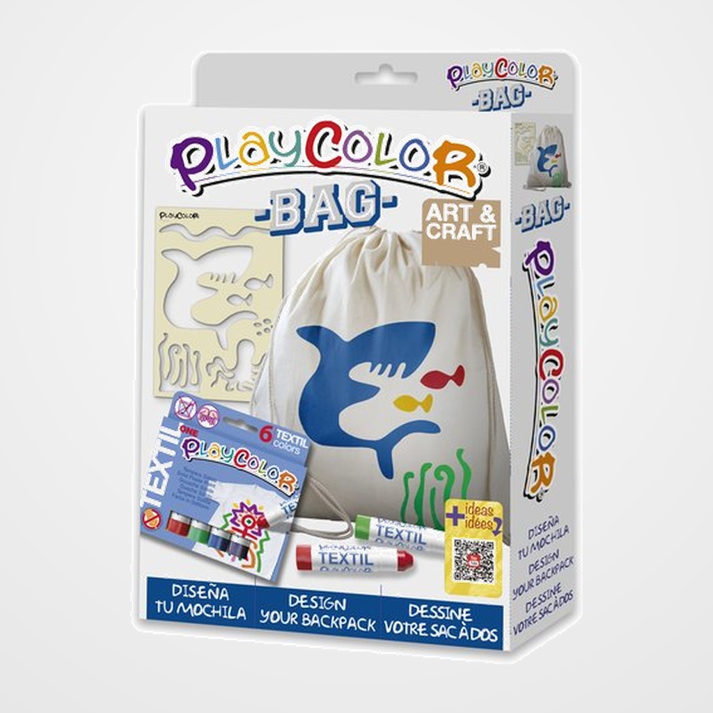 TEMPERA INSTANT SOLIDA PLAYCOLOR ONE TEXTIL PACK BAG (tempera + mochila algodon + plantilla A4 + triptico)