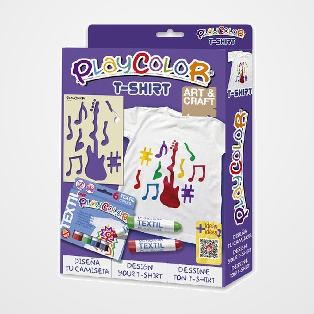 TEMPERA INSTANT SOLIDA PLAYCOLOR ONE TEXTIL PACK T-SHIRT (tempera + camiseta talla 6-8 años + plantilla A4 + triptico)