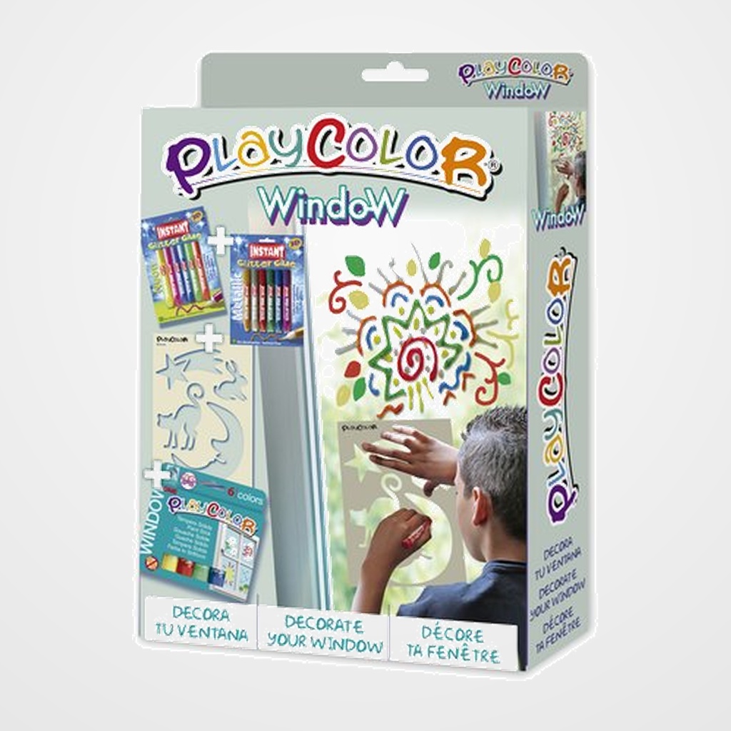 [27401625] TEMPERA INSTANT SOLIDA PLAYCOLOR WINDOW PACK WINDOW  (tempera + Blister Instant Glitter Metallic + Blister Instant Glitter Neon + Plantilla A4 + triptico)