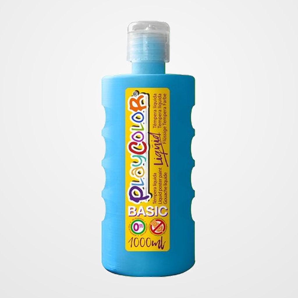 TEMPERA PLAYCOLOR LIQÜID LIQUIDA 1000 ml (botella) AZUL CLARO