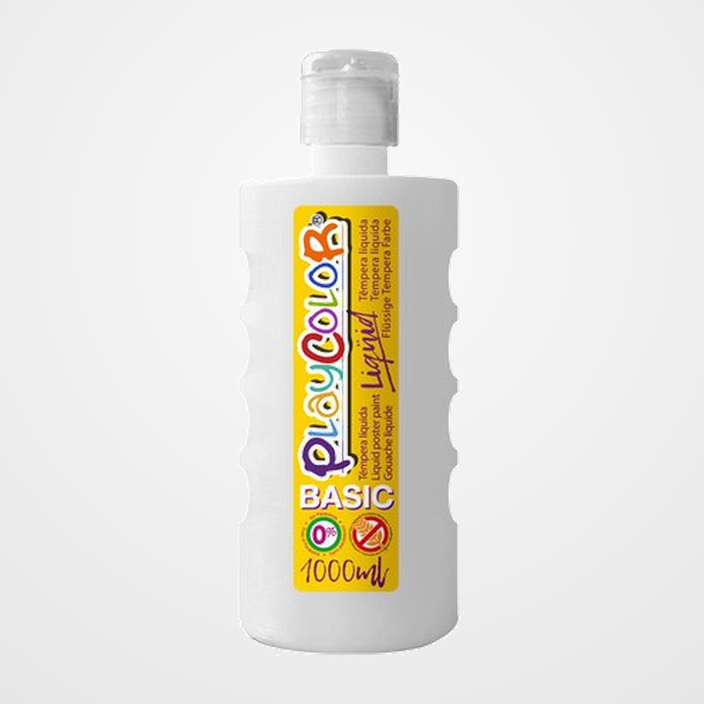 TEMPERA PLAYCOLOR LIQÜID LIQUIDA 1000 ml (botella) BLANCO