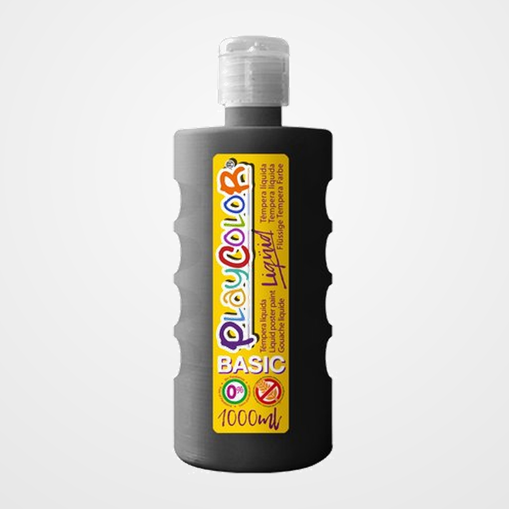 TEMPERA PLAYCOLOR LIQÜID LIQUIDA 1000 ml (botella) NEGRO