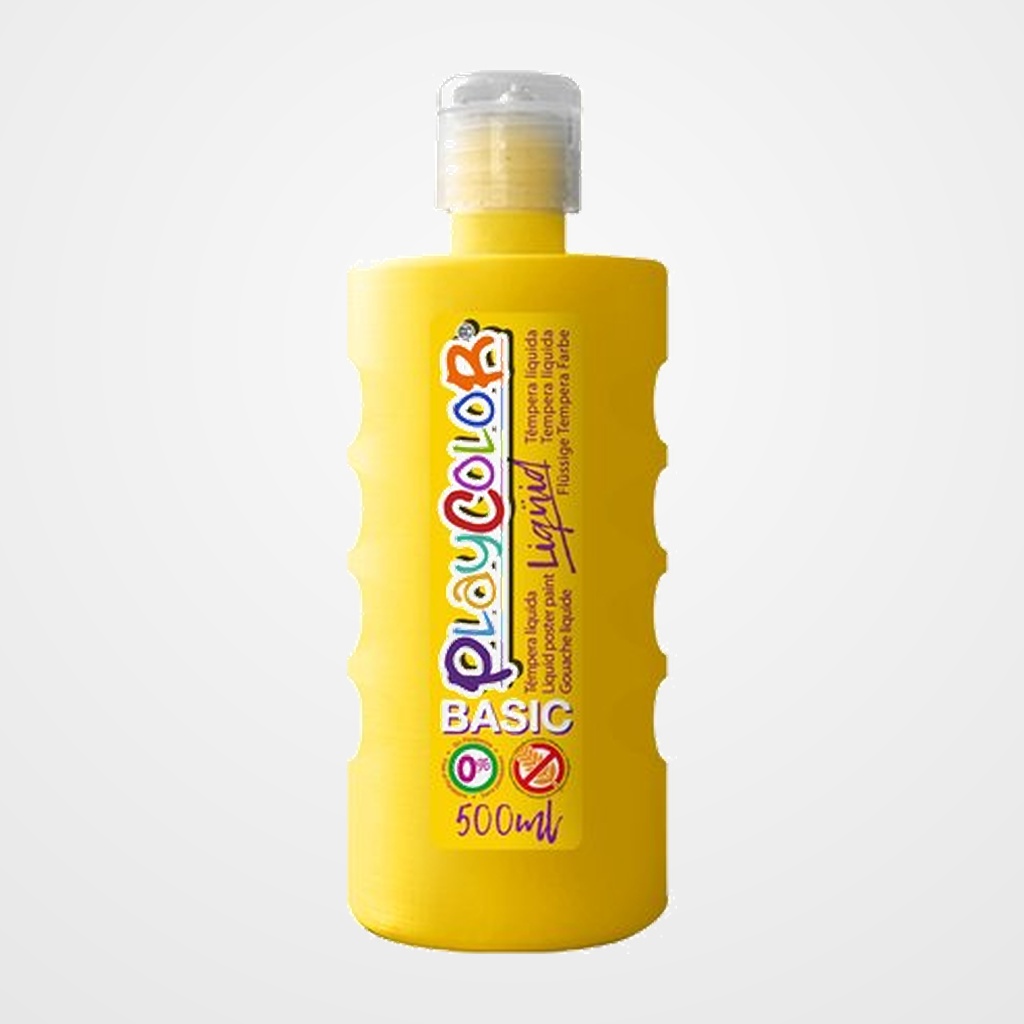 TEMPERA PLAYCOLOR LIQÜID LIQUIDA 500 ml (botella) AMARILLO