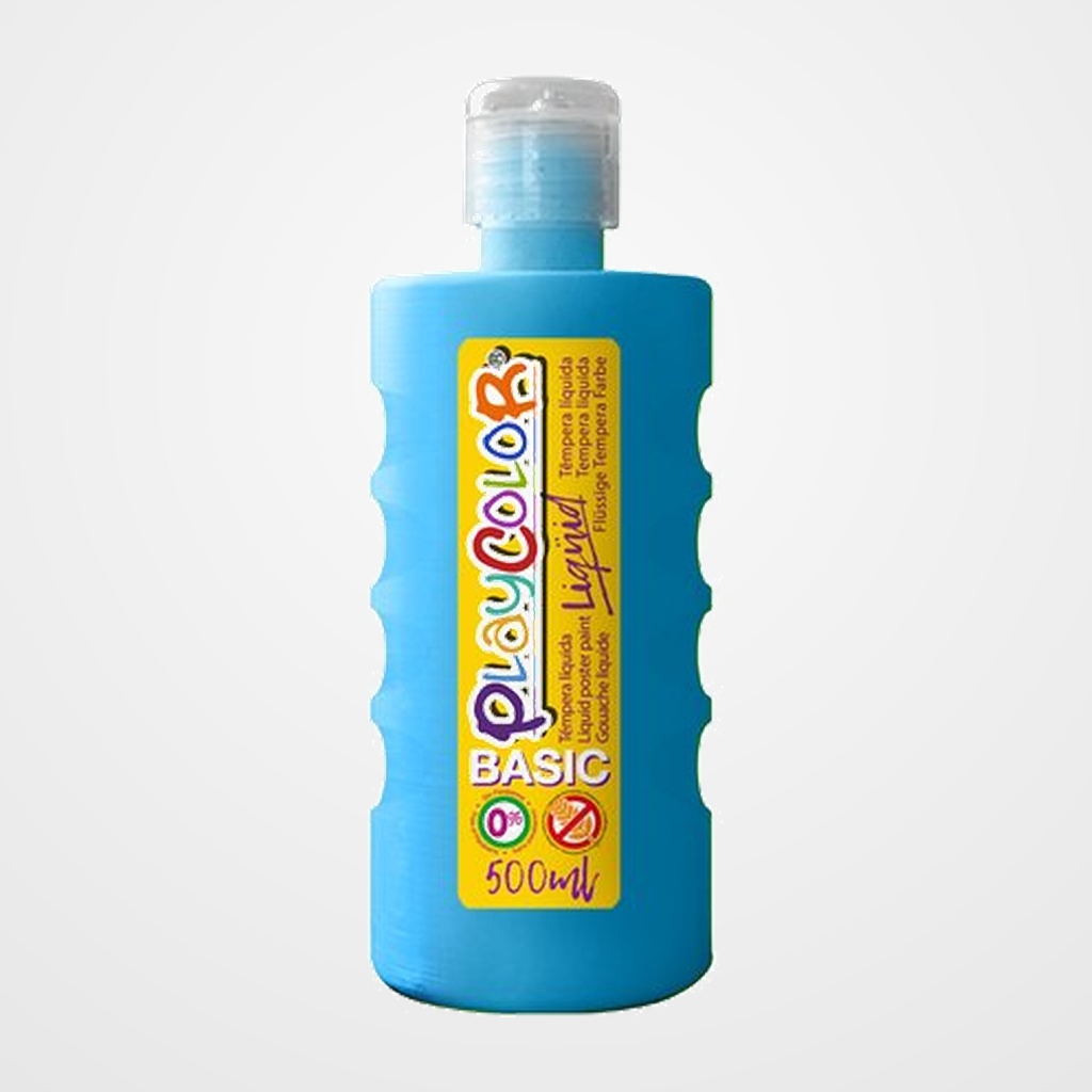 TEMPERA PLAYCOLOR LIQÜID LIQUIDA 500 ml (botella) AZUL CLARO