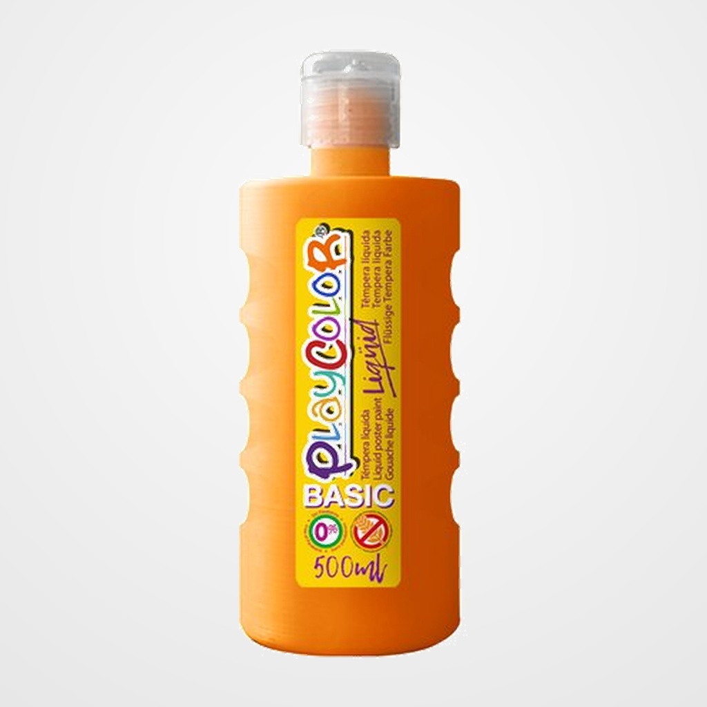 TEMPERA PLAYCOLOR LIQÜID LIQUIDA 500 ml (botella) NARANJA