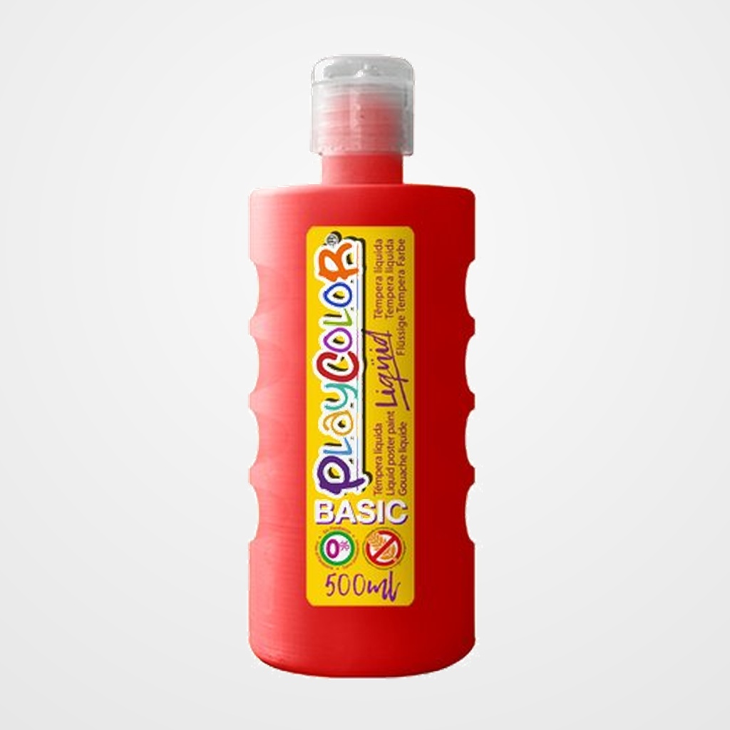 TEMPERA PLAYCOLOR LIQÜID LIQUIDA 500 ml (botella) ROJO