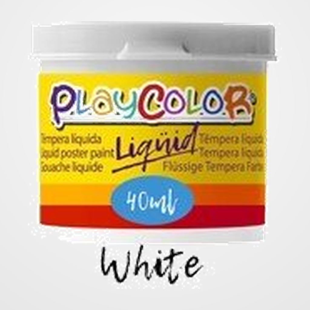 TEMPERA PLAYCOLOR LIQUID 40 ml (bote) BLANCO ESTUCHE de  6