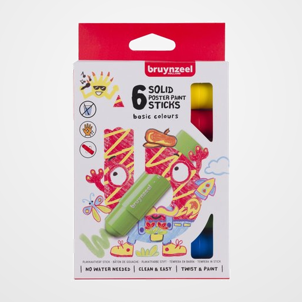 TEMPERA SOLIDA BRUYNZEEL COLORES BASICOS ESTUCHE de 6