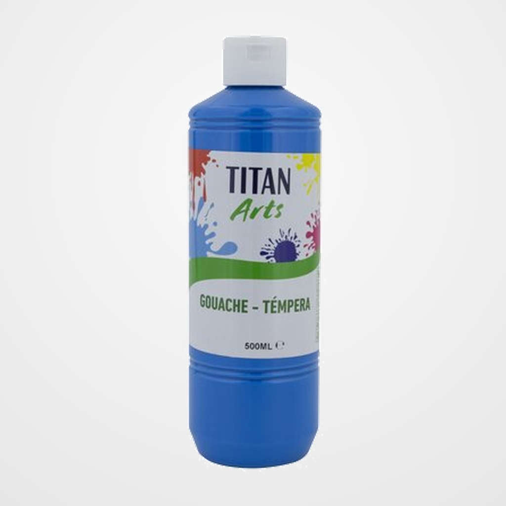 TEMPERA TITAN ARTS CREATIVE ESCOLAR 500ml AZUL CIAN