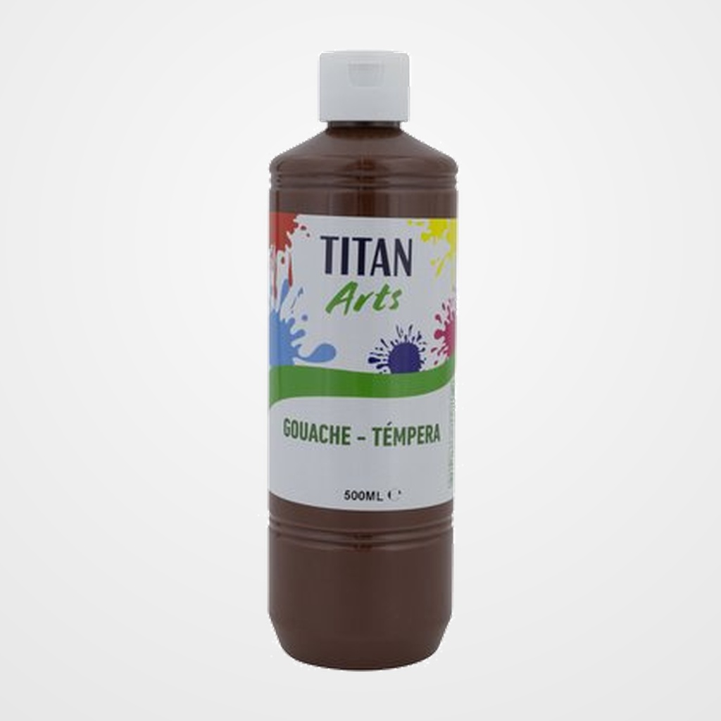 TEMPERA TITAN ARTS CREATIVE ESCOLAR 500ml MARRON OSCURO