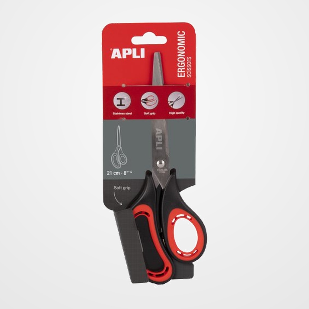 TIJERAS APLI ERGONOMICA 21 cm. ASIMETRICA en BLISTER