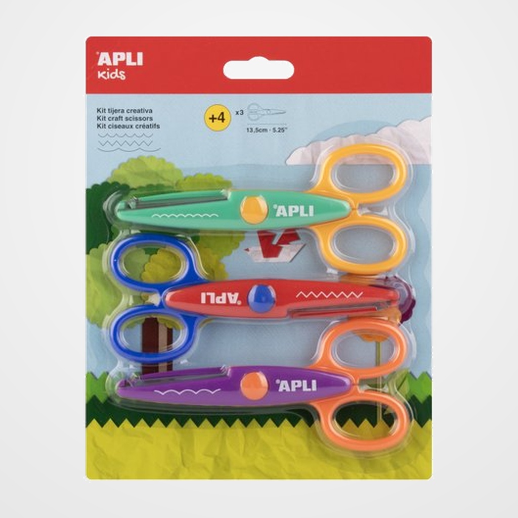 TIJERAS APLI CREATIVA 13,5cm. SET de 3 CORTES