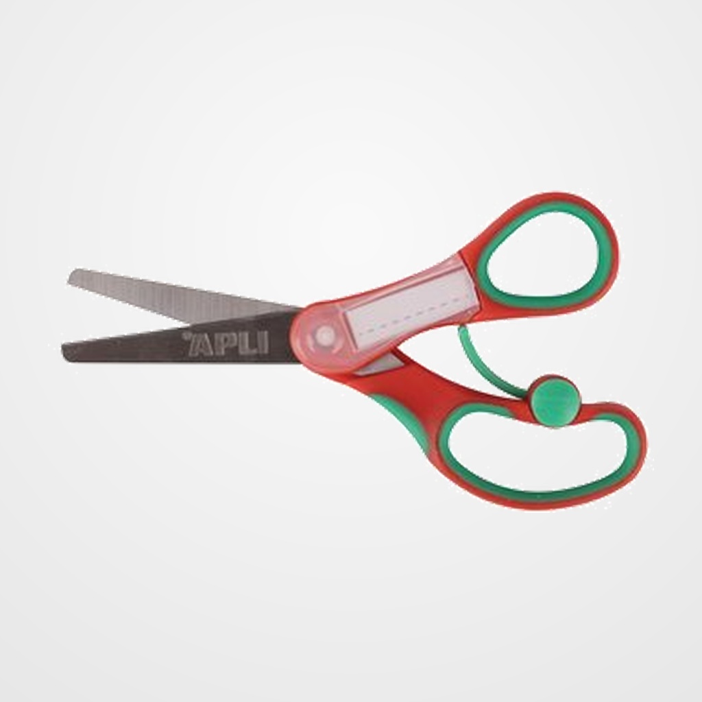 TIJERAS ESCOLARES APLI 13,5 cm. NOMBRE ROJO