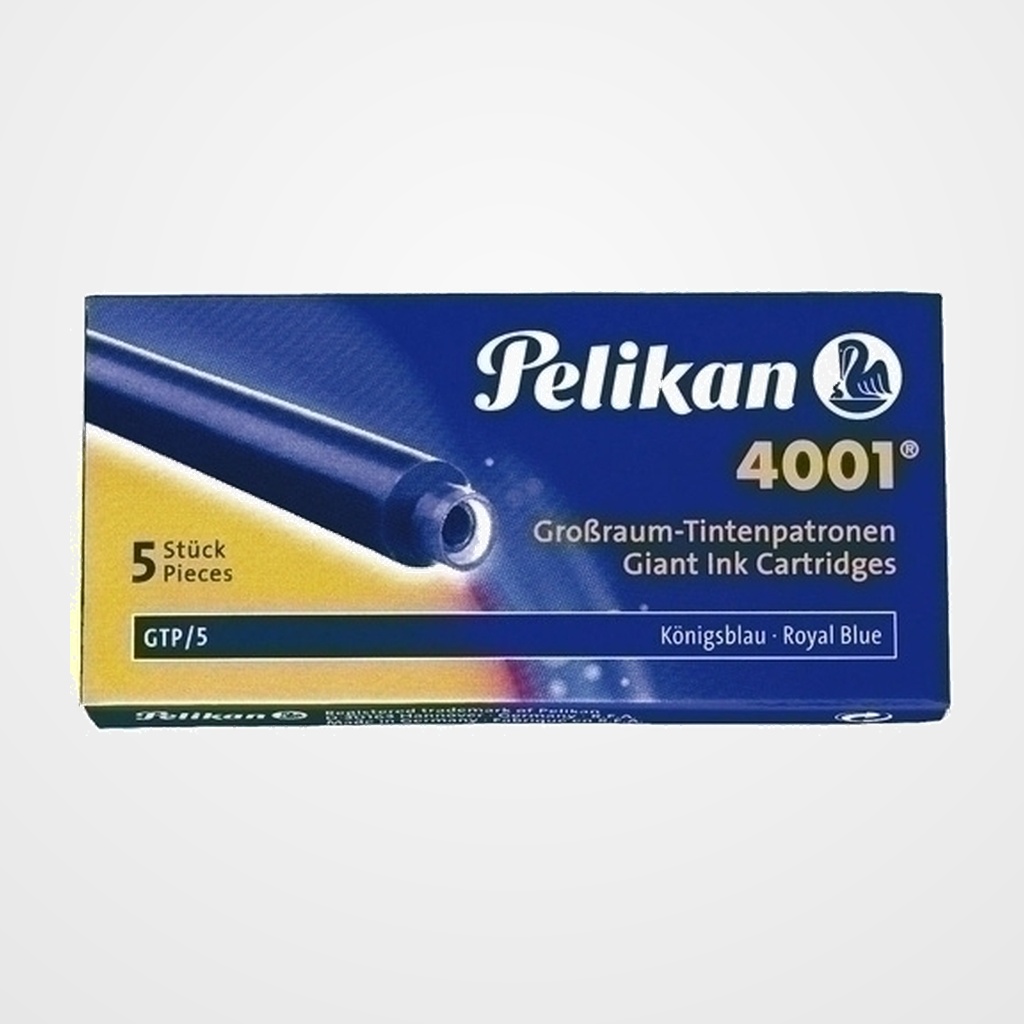 TINTA ESTILOGRAFICA PELIKAN CAJA 5 CARTUCHOS GTP/5 GIGANTES AZUL REAL (310748)